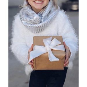 Rockets of Awesome Silver Sequin Fleece Lined Neck Warmer Girls OS